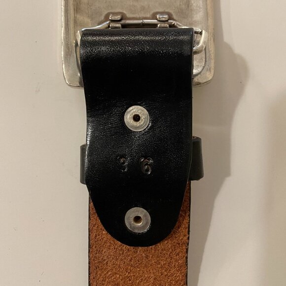 Neiman Marcus by Streets Ahead Women’s Black Leather Belt with Silver Buckle - Picture 7 of 14